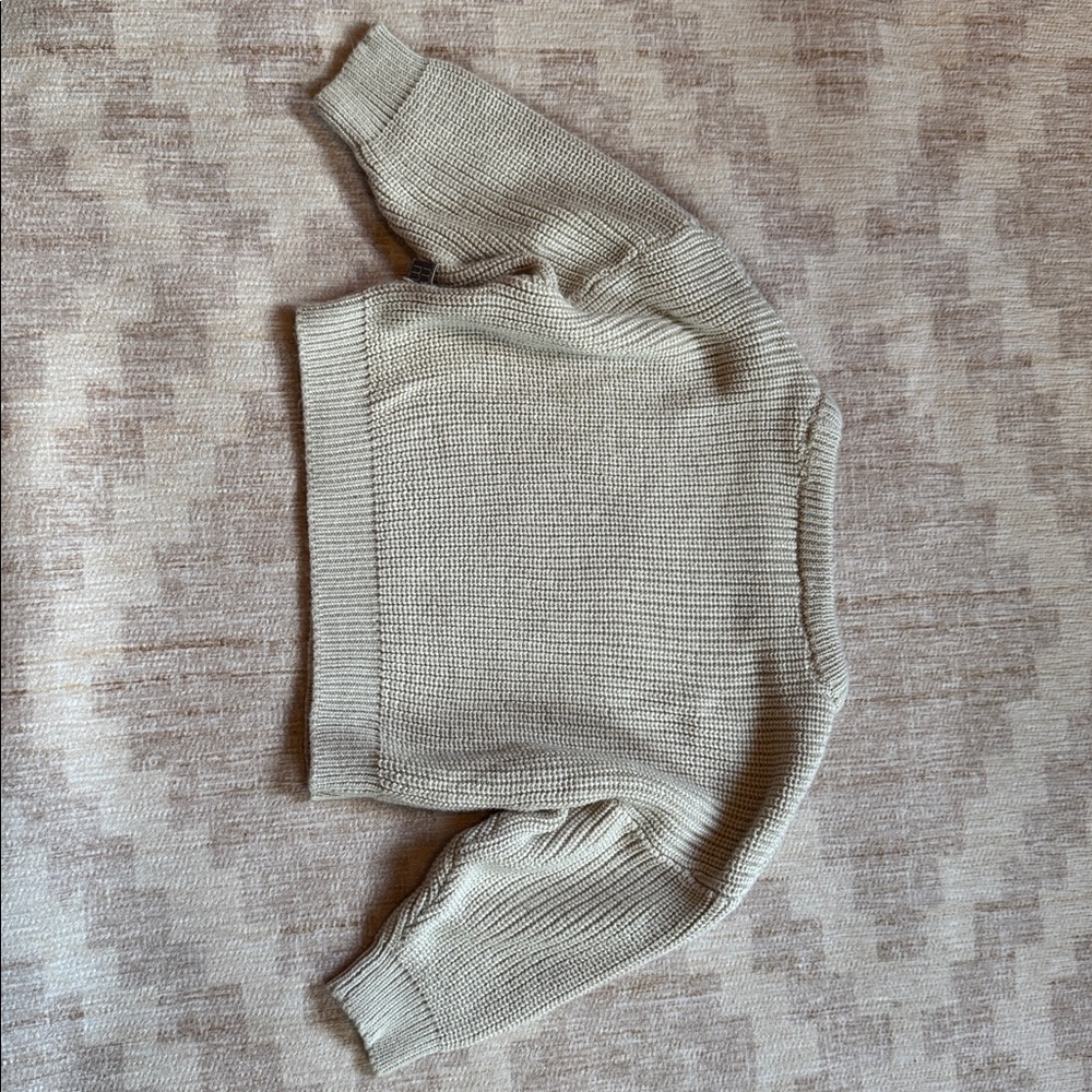 Baby Beige Christmas Sweater featuring Merry details with Pine Trees 6-9M - Picture 4 of 4